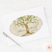 Swirl Tree Roots Antiqued Wedding Matching Siegel Ovaler Aufkleber (Umschlag)