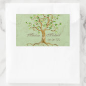 Swirl Tree Roots Antiqued Wedding Matching Siegel Rechteckiger Aufkleber (Tasche)