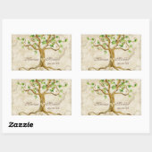 Swirl Tree Roots Antiqued Wedding Matching Siegel Rechteckiger Aufkleber (Blatt)