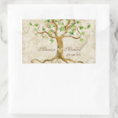 Swirl Tree Roots Antiqued Wedding Matching Siegel Rechteckiger Aufkleber (Tasche)