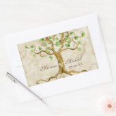 Swirl Tree Roots Antiqued Wedding Matching Siegel Rechteckiger Aufkleber (Umschlag)