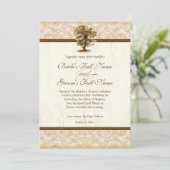 Swirl Tree Roots Antiquitätenhochzeit Einladung (Stehend Vorderseite)