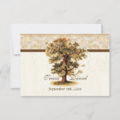 Swirl Tree Roots Antiquitätenhochzeit Einladung (Rückseite)