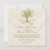 Swirl Tree Roots Antiquitätenhochzeit Einladung (Vorderseite)