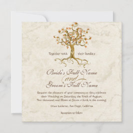 Swirl Tree Roots Antiquitätenhochzeit Einladung