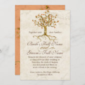 Swirl Tree Roots Antiquitätenhochzeit Einladung (Vorne/Hinten)