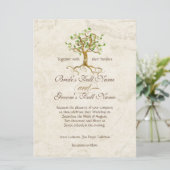 Swirl Tree Roots Antiquitätenhochzeit Einladung (Stehend Vorderseite)