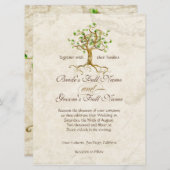 Swirl Tree Roots Antiquitätenhochzeit Einladung (Vorne/Hinten)