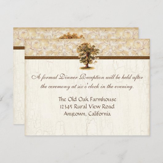 Swirl Tree Roots Antiquitätenhochzeit Einladung (Vorne/Hinten)
