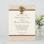 Swirl Tree Roots Antiquitätenhochzeit Einladung (Stehend Vorderseite)