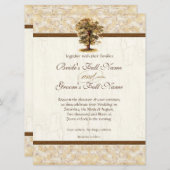 Swirl Tree Roots Antiquitätenhochzeit Einladung (Vorne/Hinten)