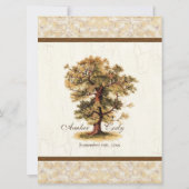 Swirl Tree Roots Antiquitätenhochzeit Einladung (Rückseite)