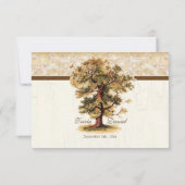 Swirl Tree Roots Antiquitätenhochzeit RSVP Karte (Rückseite)