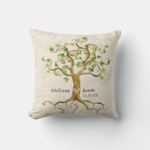 Swirl Tree Roots Wiedersehen laden Sie ein Kissen
