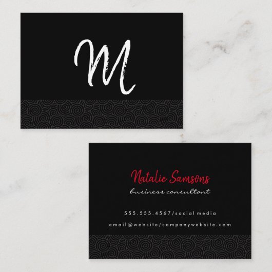 Swirl Trim Scrim Monogramm Visitenkarte (Vorne/Hinten)