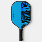 Swirl und Solid Blue Monogram Pickleball Schläger (Rückseite)