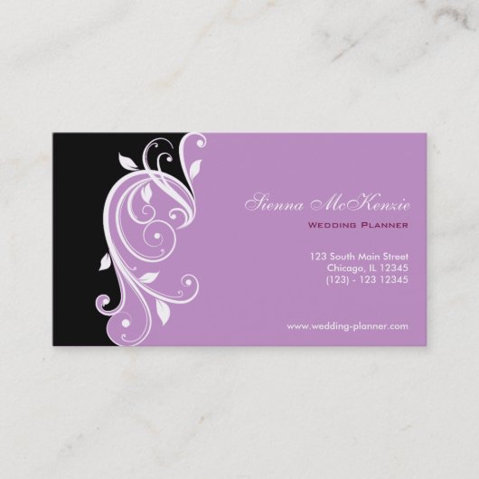 Swirl Wedding Planner Visitenkarte (Vorderseite)