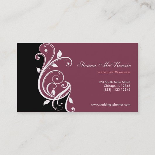 Swirl Wedding Planner Visitenkarte (Vorderseite)