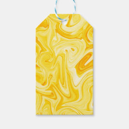 Swirled Paint Art Yellow Colorful Fun Geschenkanhänger