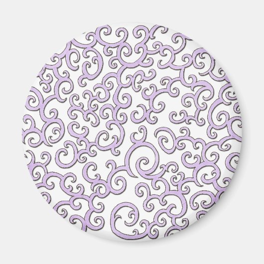 Swirley Lila Doodle Magnet (Vorne)