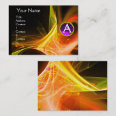 SWIRLGEM MONOGRAM Lebendig schwarz gelb lila Visitenkarte (Vorne/Hinten)