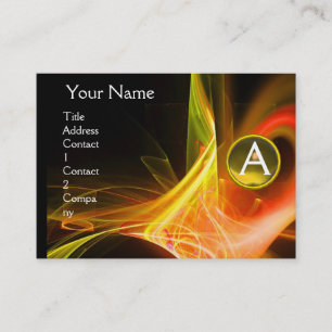 SWIRLGEM MONOGRAM Lebendig schwarz gelb Visitenkarte