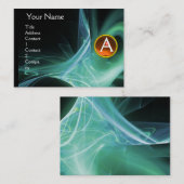 SWIRLGEM MONOGRAM Lebendig schwarz-grün orange Visitenkarte (Vorne/Hinten)