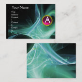 SWIRLGEM MONOGRAM Lebendig schwarz-grün pink Visitenkarte (Vorne/Hinten)