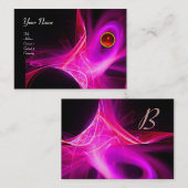 SWIRLGEM MONOGRAM Lebendig schwarz rosa violett Visitenkarte (Vorne/Hinten)