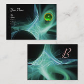 SWIRLGEM MONOGRAM Vibranntgrün, grau Visitenkarte (Vorne/Hinten)