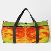 Swirling Abstract Fire Gear Monogram Personalized Duffle Bag (Rückseite)