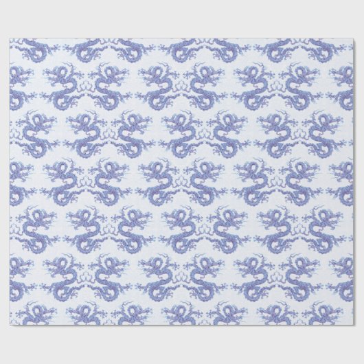 Swirling Dragon in Blue and Purple Geschenkpapier (Flach)