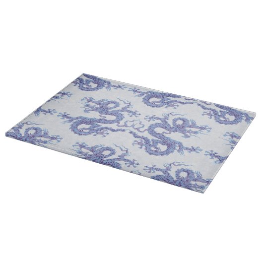 Swirling Dragon in Blue and Purple Schneidebrett (Ecke)