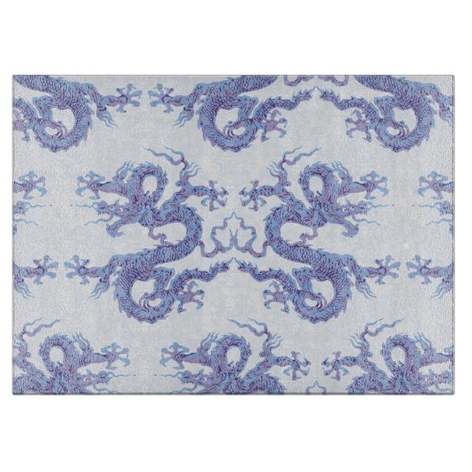 Swirling Dragon in Blue and Purple Schneidebrett (Vorderseite)