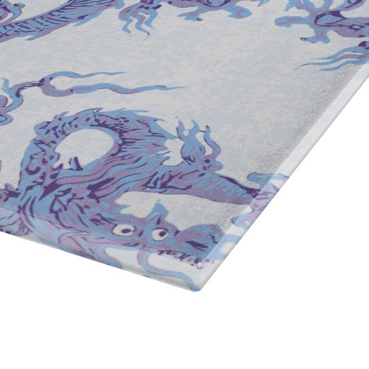 Swirling Dragon in Blue and Purple Schneidebrett (Ecke)