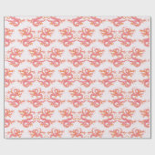 Swirling Dragon in Pink and Orange Geschenkpapier (Flach)