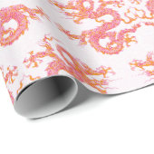 Swirling Dragon in Pink and Orange Geschenkpapier (Rolleneckpunkt)