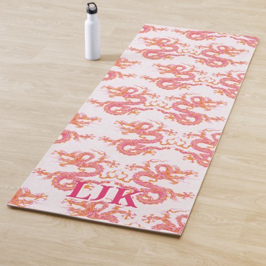 Swirling Dragon in Pink and Orange Personalized Yogamatte (Beispiel)