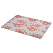 Swirling Dragon in Pink and Orange Schneidebrett (Ecke)
