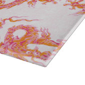 Swirling Dragon in Pink and Orange Schneidebrett (Ecke)