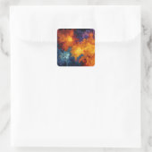 Swirling Elemental Nebula Abstract Quadratischer Aufkleber (Tasche)