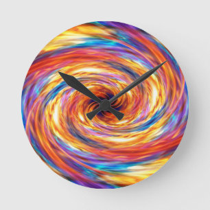 Swirling fire storm runde wanduhr