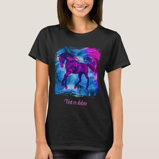Swirling Fractal Fantasy Horse Art Personalized T-Shirt (Vorderseite)