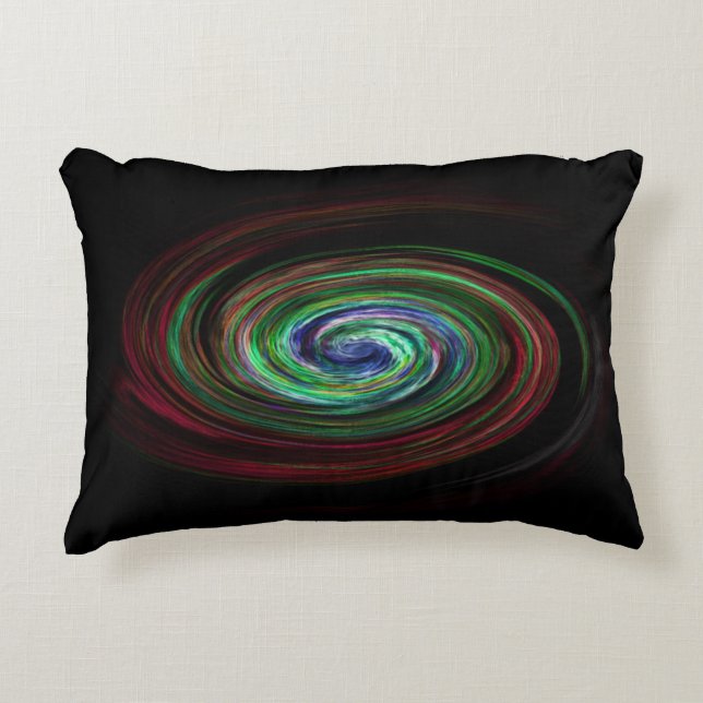 Swirling Galaxy Cool Abstract Black Dekokissen (Vorderseite)