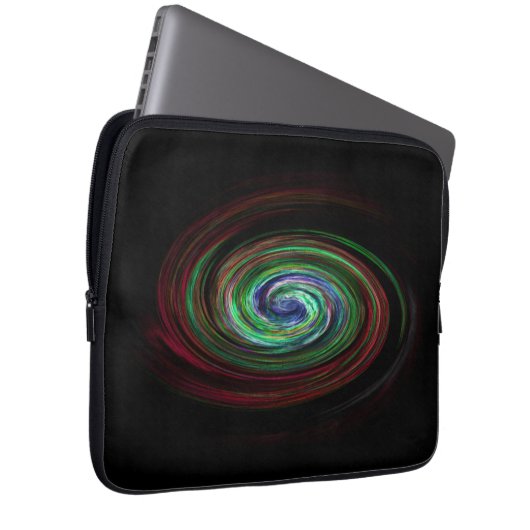 Swirling Galaxy Cool Abstract Black Laptopschutzhülle (Vorne Rechts)