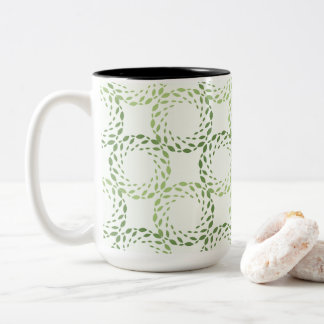 Swirling green leaf pattern zweifarbige tasse