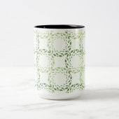 Swirling green leaf pattern zweifarbige tasse (Mittel)