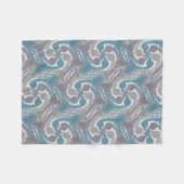 Swirling Hares Tesselation Blue Blanket 3 Fleecedecke (Vorderseite (Horizontal))