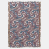 Swirling Hares Tesselation Blue Brown T Blanket 7 Decke (Vorderseite Vertikal)