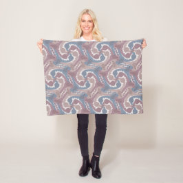 Swirling Hares Tesselation Blue Gray Blanket 1 Fleecedecke